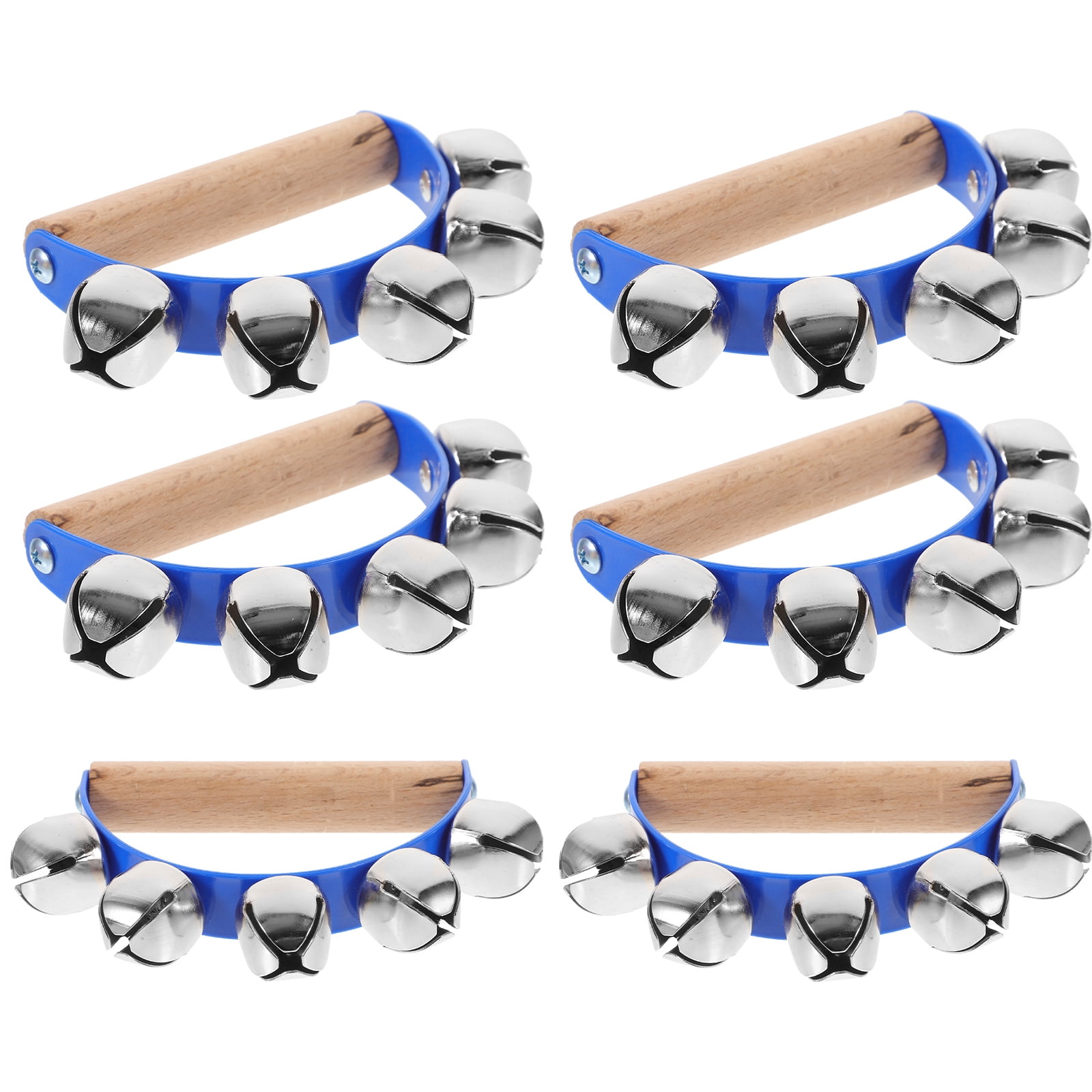 Shacking Music Instruments 6pcs Semicircle Tambourine Hand Bells Musical Rhythm Bell Hand Shaking ...