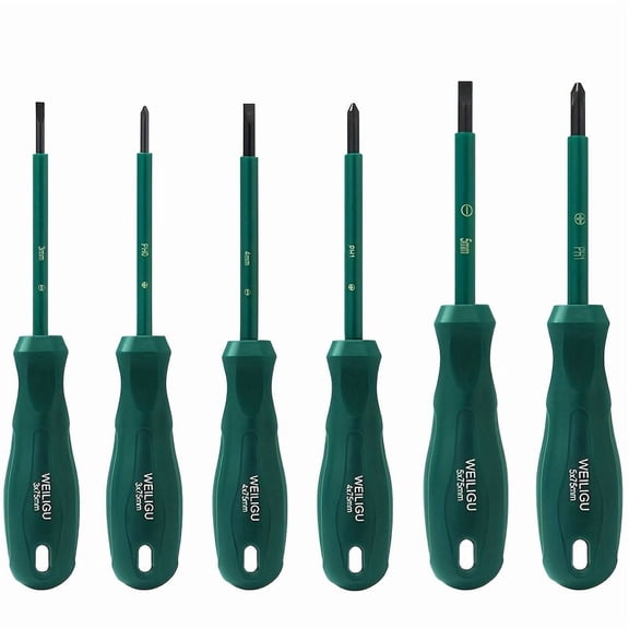 6pcs Set of 3-Inch Shaft/3mm, 4mm, and 5mm Bit Manual Insulated Screwdriver Kit  CR-V Magnetic Phillips & Slotted Heads for Electricians, Home Repairs, Construction Sites (No Power Required)