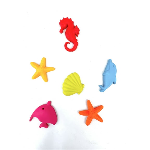 6pcs Set Beach Party Drink Markers - Fish Seahorse shell dolphin Drink Markers