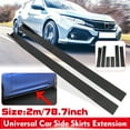 thumbnail image 1 of 6pcs Set Car Universal Side Skirts Extension 78.7Inch/2m Splitters Body Kit Rocker Extension Panel Splitter Lip, Black, 1 of 9