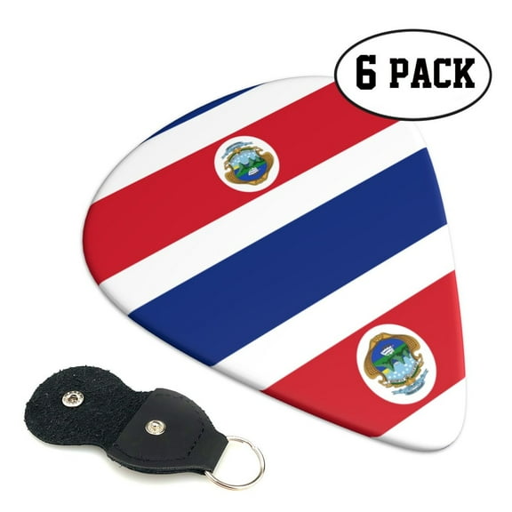 6pcs Set Costa Rica Flag Polyester Flag Guitar Picks Plectrums for Bass Electric Guitar Acoustic Guitar Lovers Guitarists
