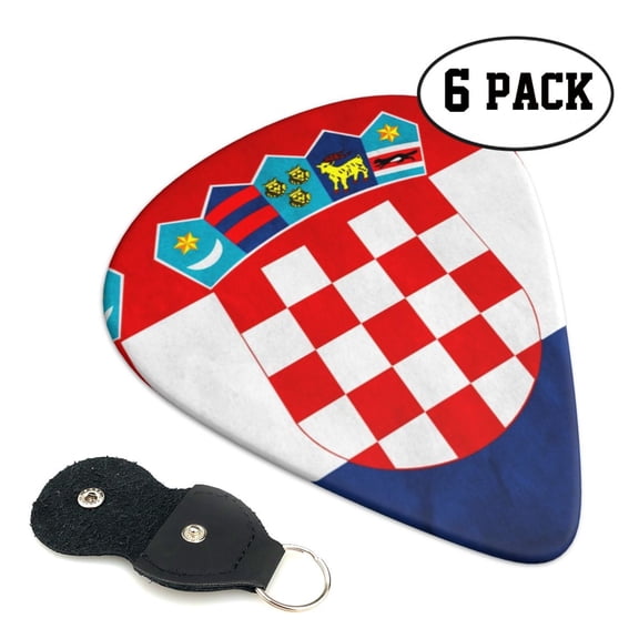 6pcs Set Croatian-Flag Guitar Picks Plectrums for Bass Electric Guitar Acoustic Guitar Lovers Guitarists