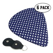 6pcs Set Deep Blue And White Dots Guitar Picks Plectrums for Bass Electric Guitar Acoustic Guitar Lovers Guitarists