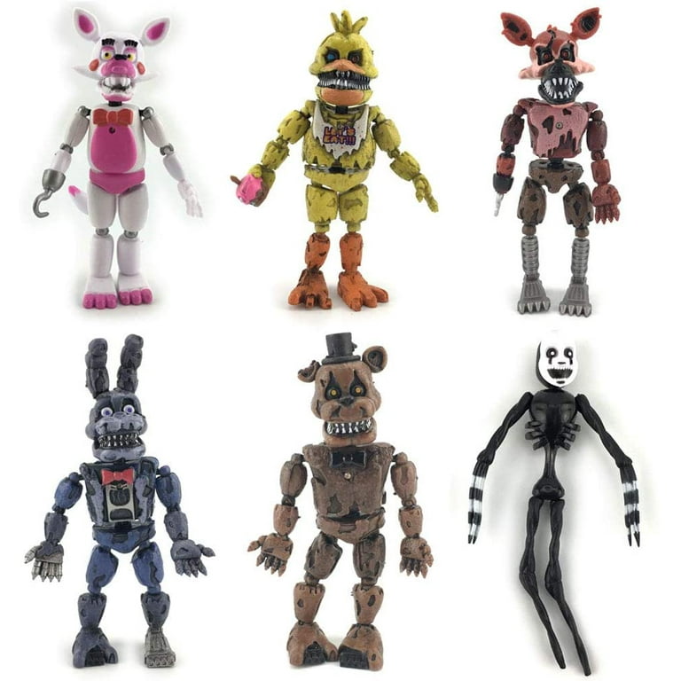 6PCS 6in Five Nights at Freddy's Action Figures Christmas Nightmare FNAF  Toy Set