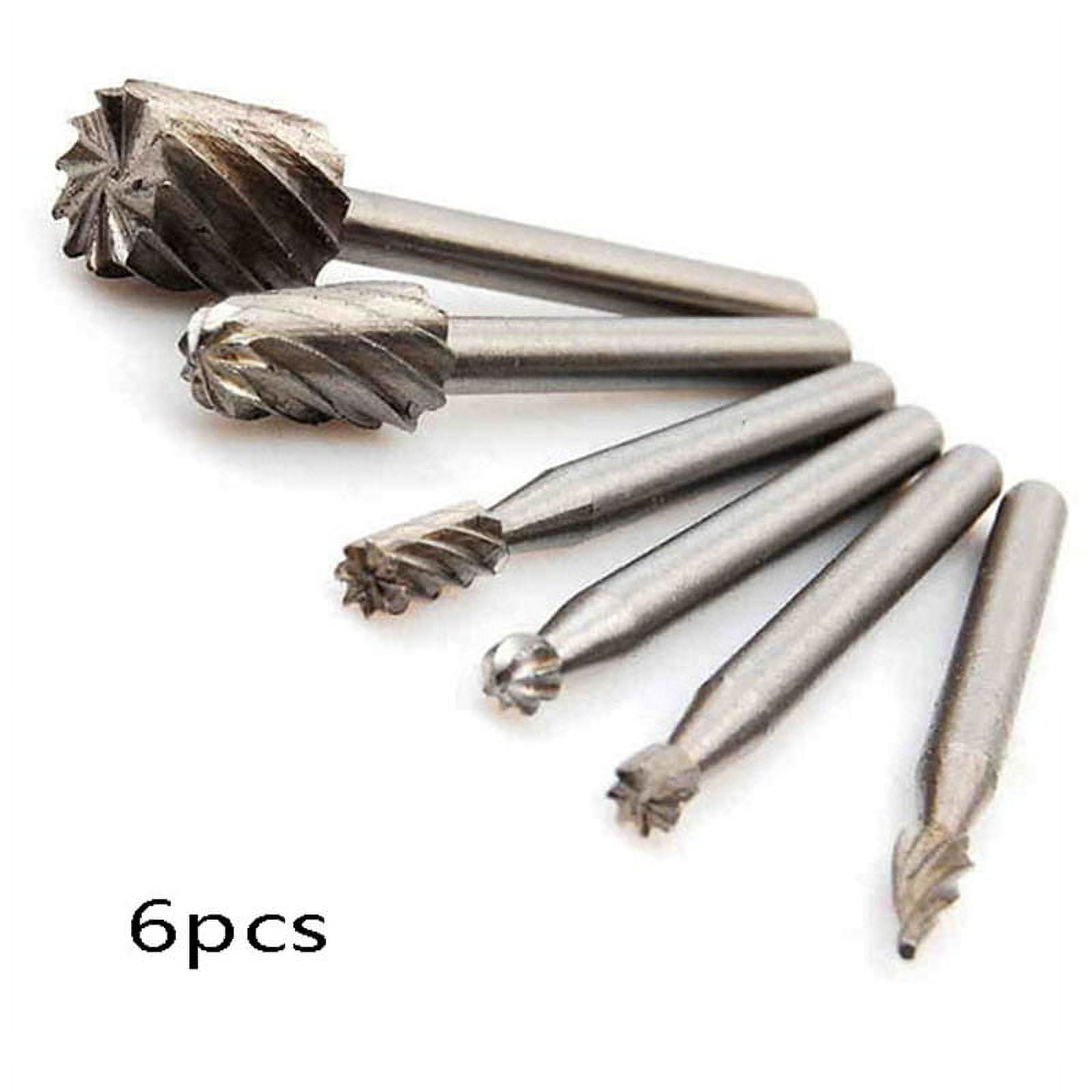 6pcs/Set HSS Router Drill Bits Kit Rotary Burrs Tool Wood Metal Carving Milling