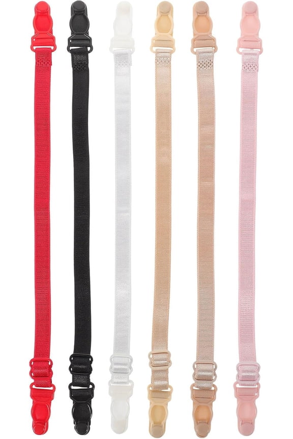 6pcs/Set Non Slip Bra Strap Clips Conceal Elastic Bra Strap Holder Clip Adjustable Bra Buckle Bra Straps Holder (General Version)