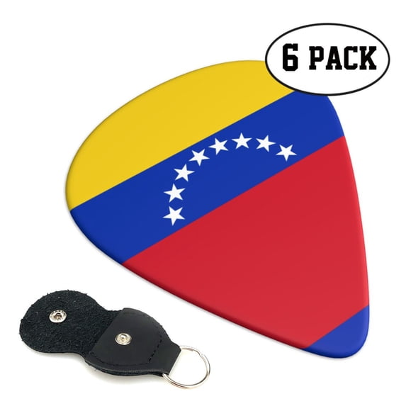 6pcs Set Venezuelan Flag Guitar Picks Plectrums for Bass Electric Guitar Acoustic Guitar Lovers Guitarists