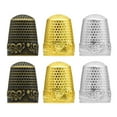 thumbnail image 1 of 6pcs Sewing Thimbles Metal Finger Sleeves Needlework Thimble Rings Gift, 1 of 6