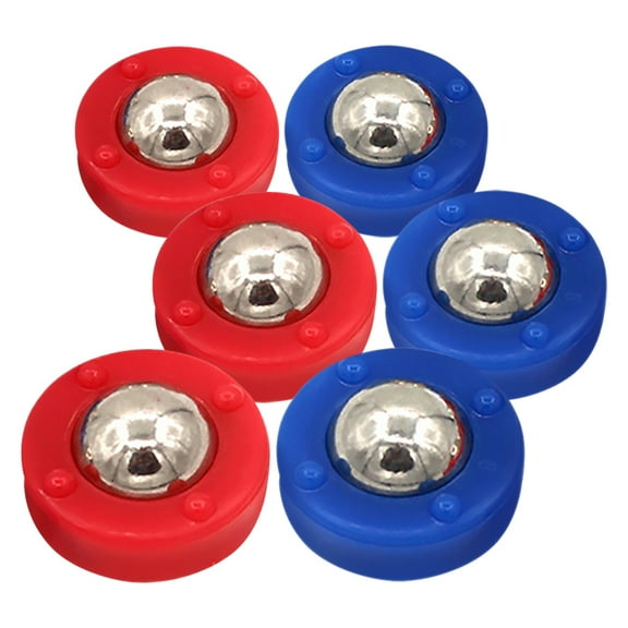 WASHWEPE Mini Shuffleboard Pucks Set Red Blue 6Pcs For Indoor Leisure Games And Competitive Play