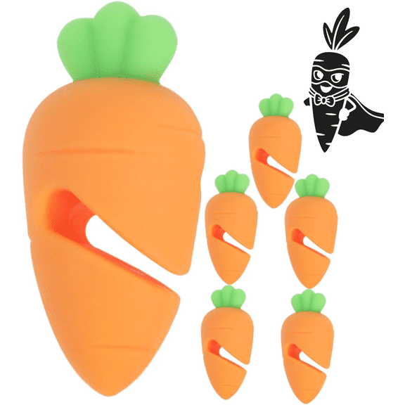 6pcs Silicone Boil over Spill Stopper Lid Lifter for Kitchen Pan Spill Protectors Carrot Design Easy to Use and Clean , (6PCS)