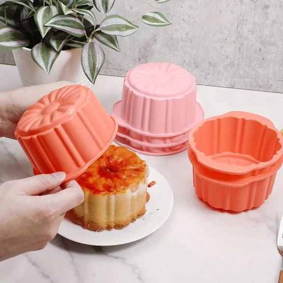6pcs Silicone Inverted Pineapple Cake Molds - Flexible, Reusable & Non-Stick Baking Molds for Creative Baking