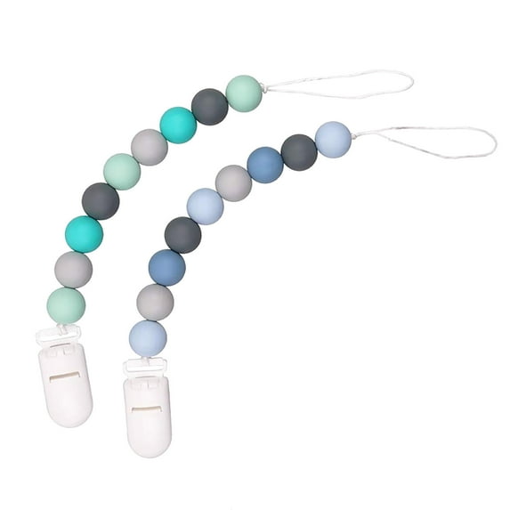 6pcs Silicone Pacifier Clip Holder with One Piece Design, Soft Flexible Binky Clips with Texture for Baby Boy and Girl