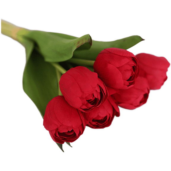 6pcs Silk Tulip Bouquet Artificial Flowers with Flexible Stems for Events
