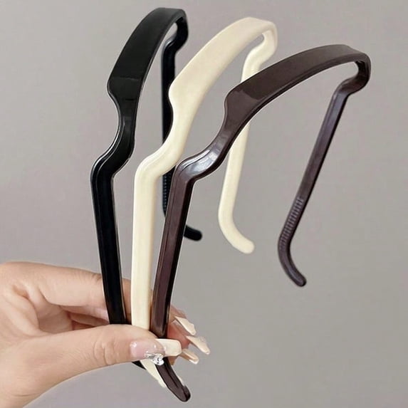6pcs Slim Invisible Plastic Headband Set - Non-Slip Wave Shape Hair ...