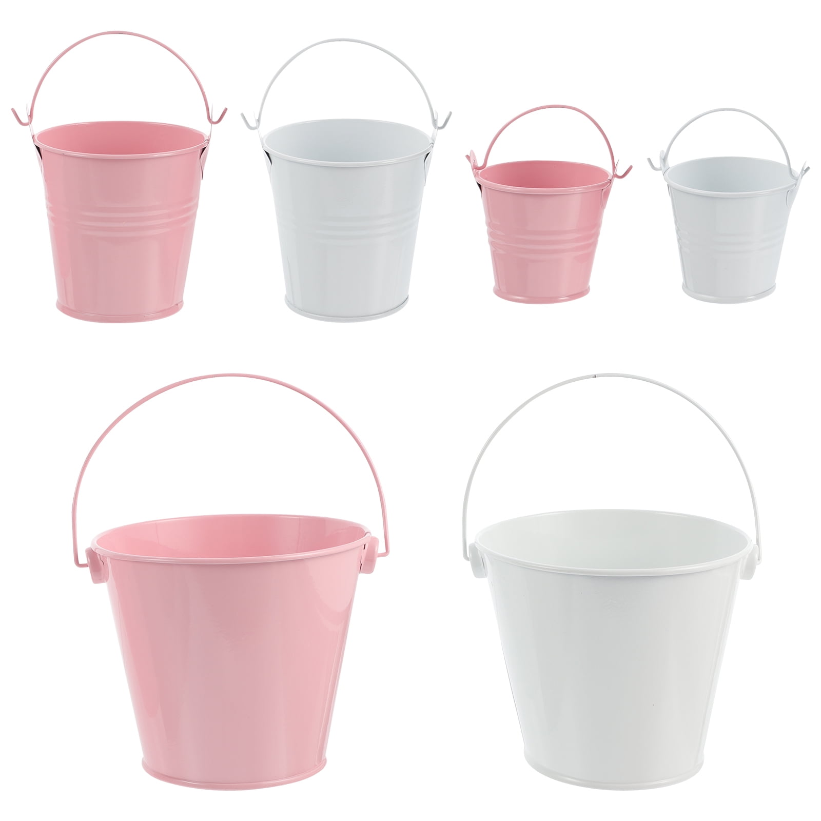6pcs Small Metal Buckets Flower Bucket Planter Pot Metal Tin Buckets