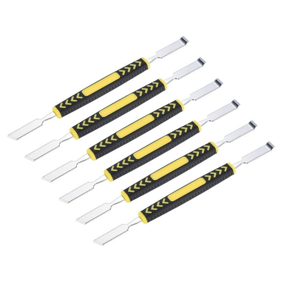 6pcs Small Metal Crowbar Double Head Metal Spudger Pry Bar Opening Tools NonSlip for Mobile Phone 6x0.3"