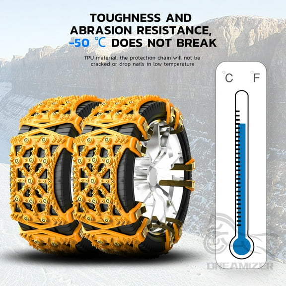 6pcs Snow Tire Chain Thickened Beef Tendon TPU Wheel Chain for Snow Mud Road SUV Car Tire Anti-skid Chains Emergency Skid Chain