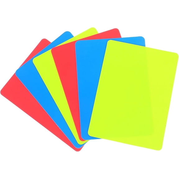 6pcs Soccer Referee Cards, Red and Yellow Blue Referee Penalty Card PVC Warning Penalty Judge Accessory for Sports Game Soccer Volleyball Baseball Judge Sport Competition Game