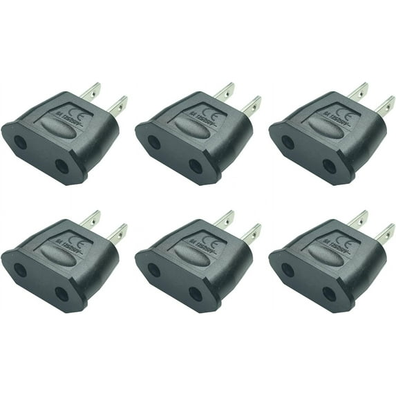 6pcs Socket Plug Adapter Europe EU Euro to US Travel Charger AC Power Converter,US 2 pin Plug to EU 2 Hole Socket Power Jack Wall Plug Converter Travel Adapter,4.0mm Hole
