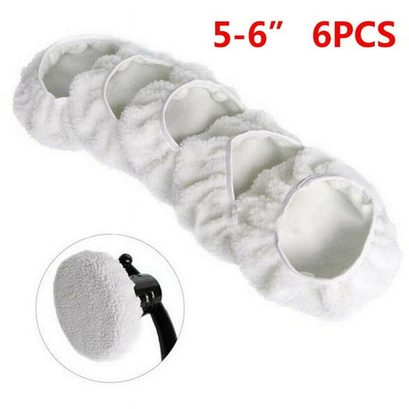 6pcs Soft Wool Polishing Bonnet Buffer for Pads Cushion For 5-6 Inch Car Polisher