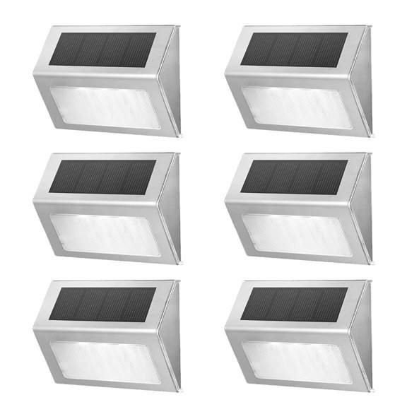 6pcs Solar yard lights Household garden decoration step staircase lights Yard wall wall lights