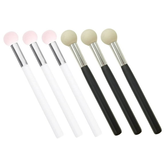 6pcs Sponge Makeup Brush Concealer Cosmetic Pens Small Head Sponge Puff Makeup Brush Makeup Sponge Brush Stick Makeup Sponges Dry Wet Using Sponge Supplies Non Latex Wooden Handle