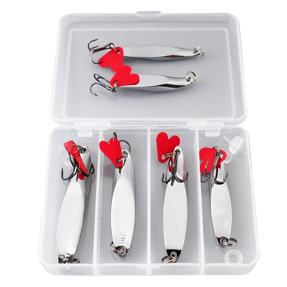 6pcs Spoons Metal Lures with Hook 7g-28g Trolling Fishing Baits S Shaped Spinner Baits