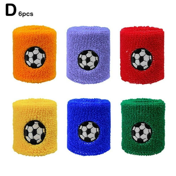 6pcs Sport Wristbands Basketball Football Sweat Absorbent Wrist new. Bands E6O9