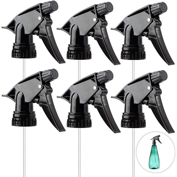 6pcs Spray Bottle Replacement Nozzle- Reusable Heavy Duty Mist Spray & Stream Sprayer Replacement Tops Fit Standard 28/400 Neck 32, 16, 8oz Bottles for Home Office Cleaning Household