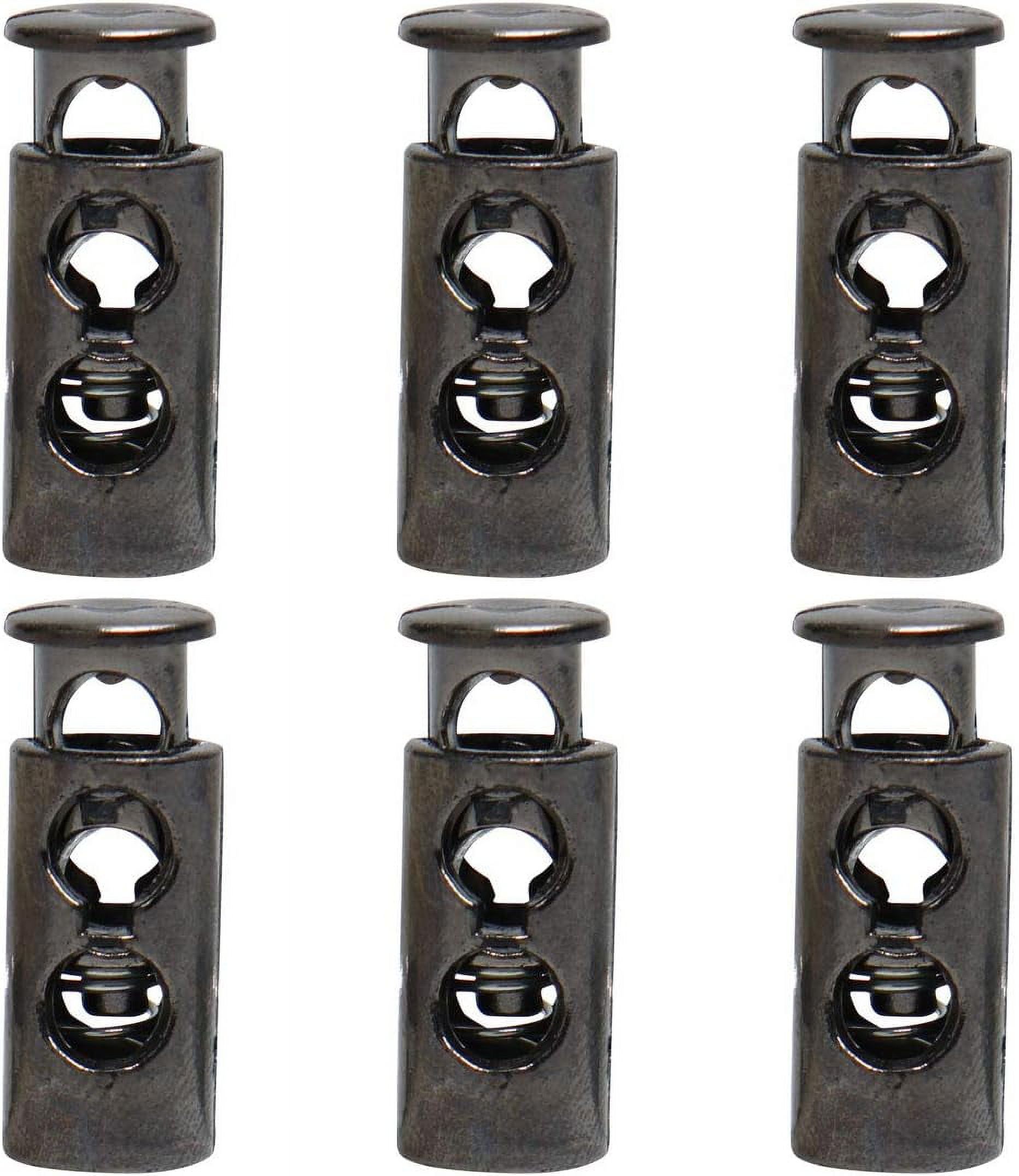 6pcs Spring Cord Locks Plastic End Stopper Dual Holes Toggle Fastener