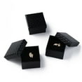 thumbnail image 1 of 6pcs Square Cardboard Ring Boxes with Sponge Inside Black 2x2x1-3/8 inch(5x5x3.5cm), 1 of 5