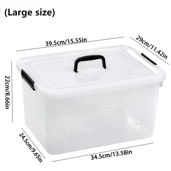 6pcs Stackable Transparent Plastic Storage Boxes with Lids, Large Capacity, Multi-Purpose for Home, Office Documents, Misc Organization & Storage
