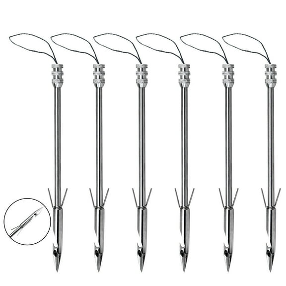 6pcs Stainless Steel Arrowhead Slingshot Catapult Dart for Shooting Fishing Tool