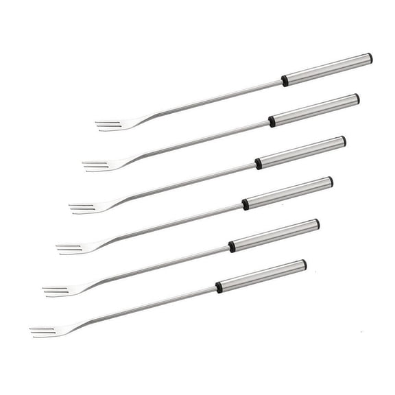 6pcs Stainless Steel Dessert Forks for Buffets Bakeries and Coffee Shops Multipurpose Meat Fondue Forks