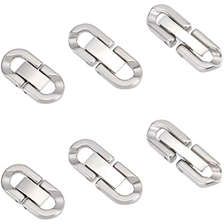 6pcs Stainless Steel Fold Over Clasp Jewelry Extender Foldover