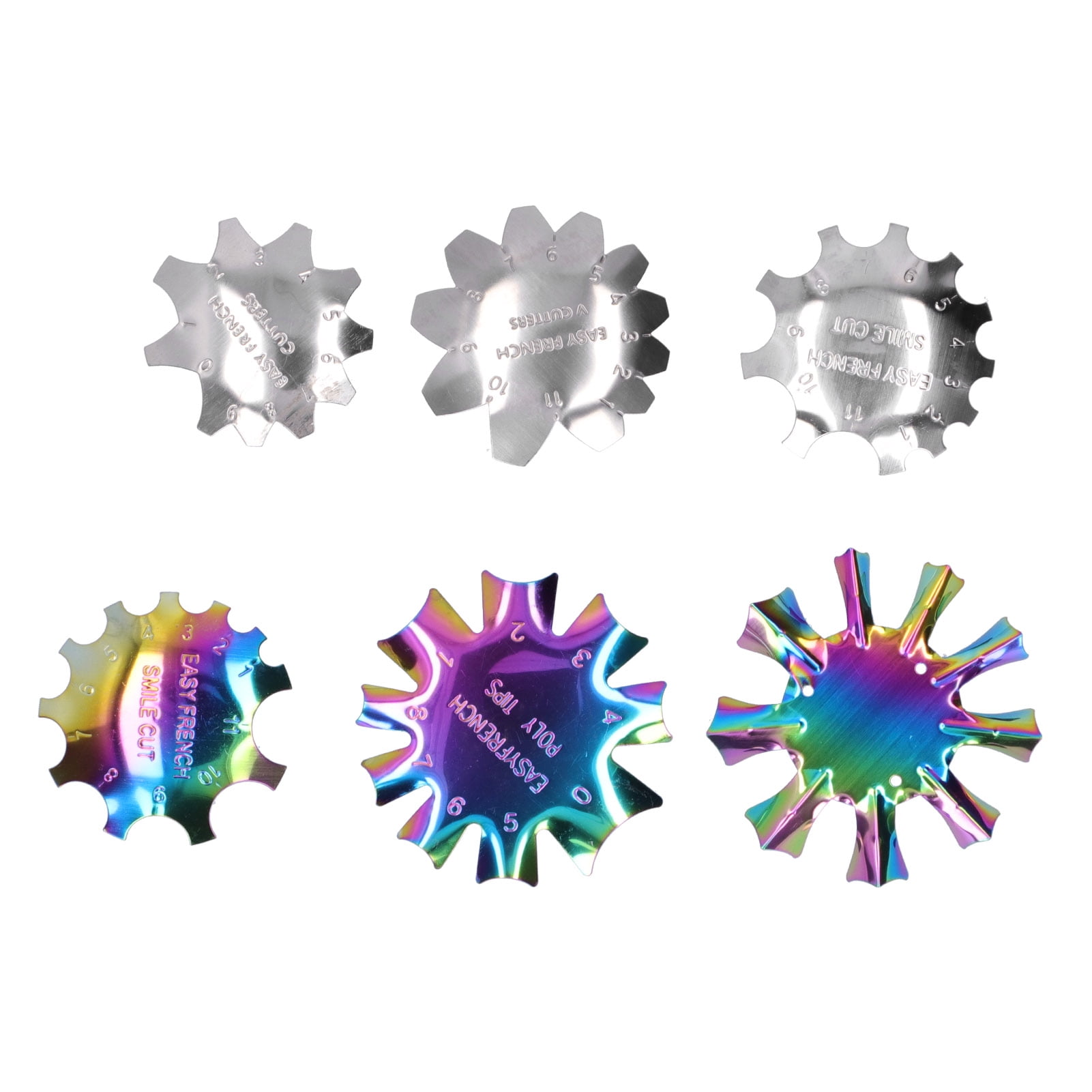 6pcs Stainless Steel French Nail Art Edge Trimmer DIY Easy Line Nail