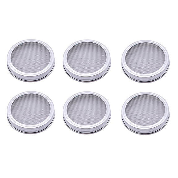 RENACLIPY 6-Pack Stainless Steel Sprouting Screens for Jars, Mesh Covers, Easy to Clean and Reusable