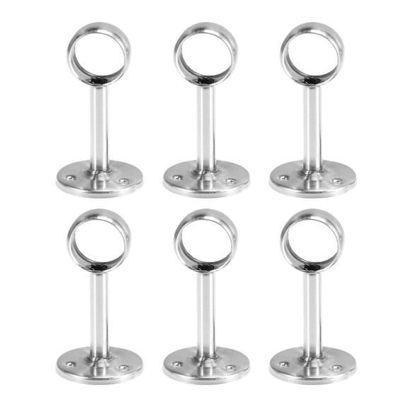 WRISTBIQUE 6-Pack Plated Heavy Duty Hanging Rod Brackets for Closet Wardrobe Rail Support Wall Mount Hardware