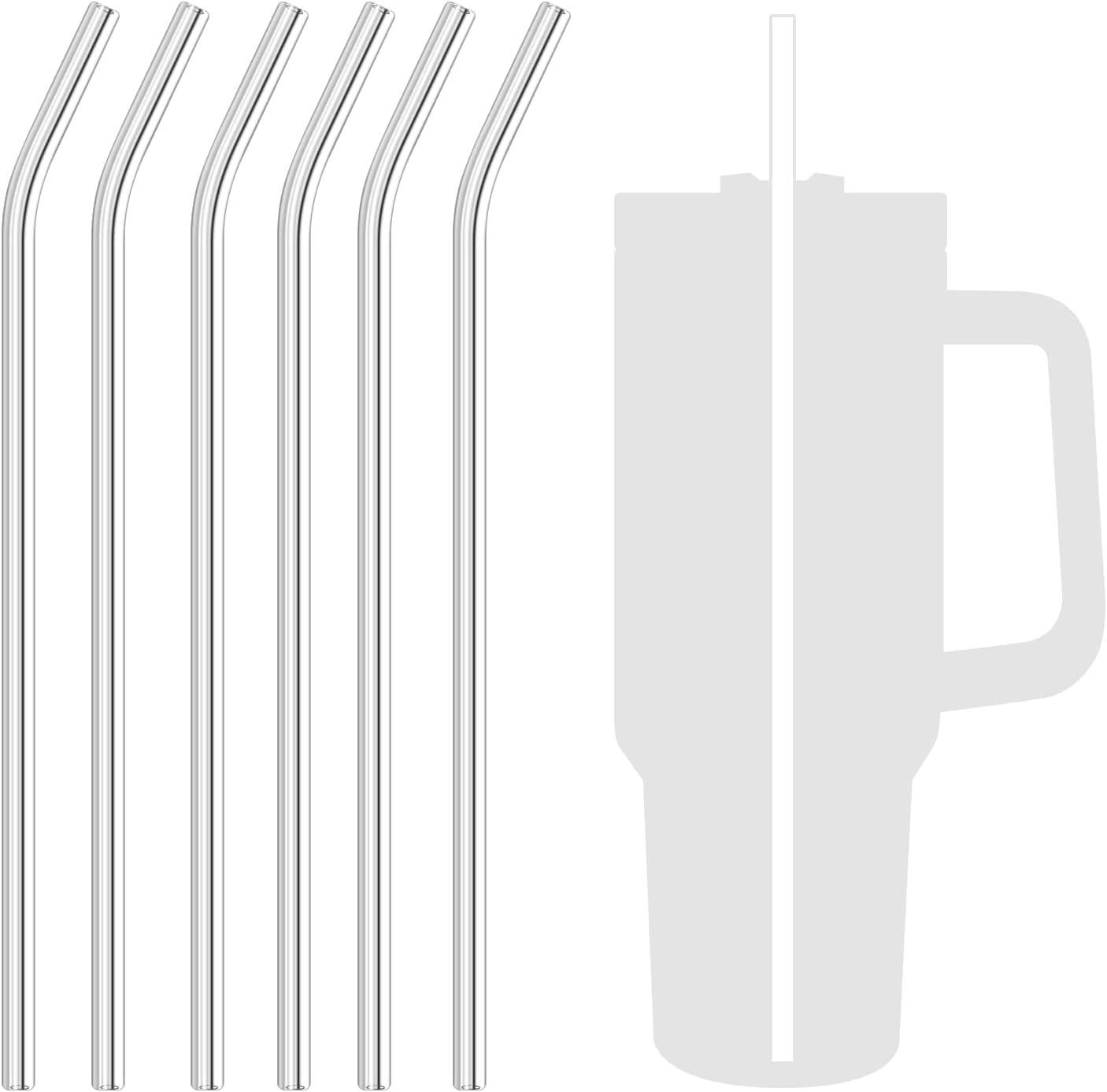 6pcs Straw Replacement 40 oz for Stanley Adventure Quencher 40oz Tumbler, Reusable Plastic Straw for Stanley Cup 40 oz Stanley Tumbler Accessories