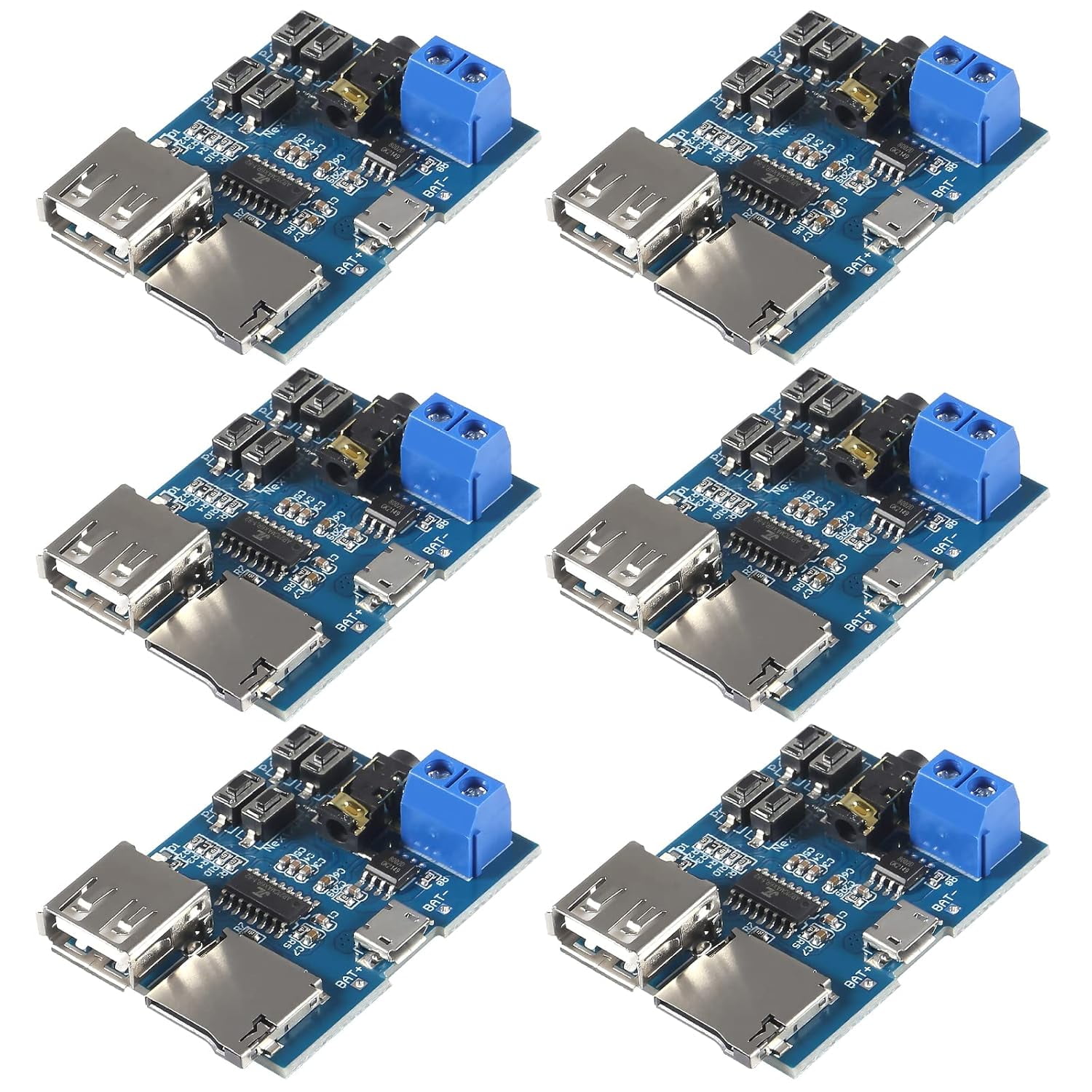 6pcs TF Card U Disk Play MP3 Decoder Player Module with Audio Amplifier ...