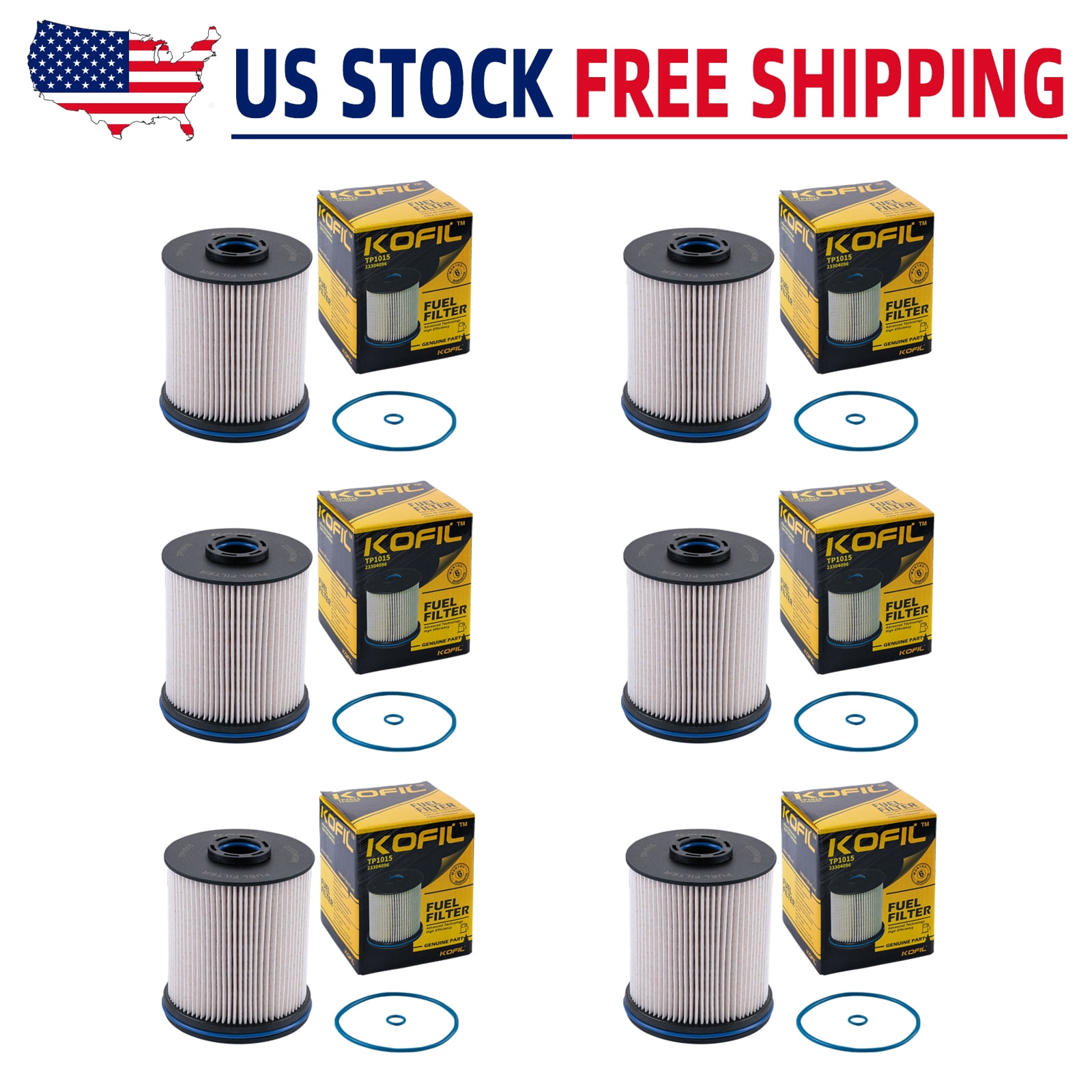 6pcs TP1015 Fuel Filter Fit for 6.6L Duramax Diesel Fuel Filter