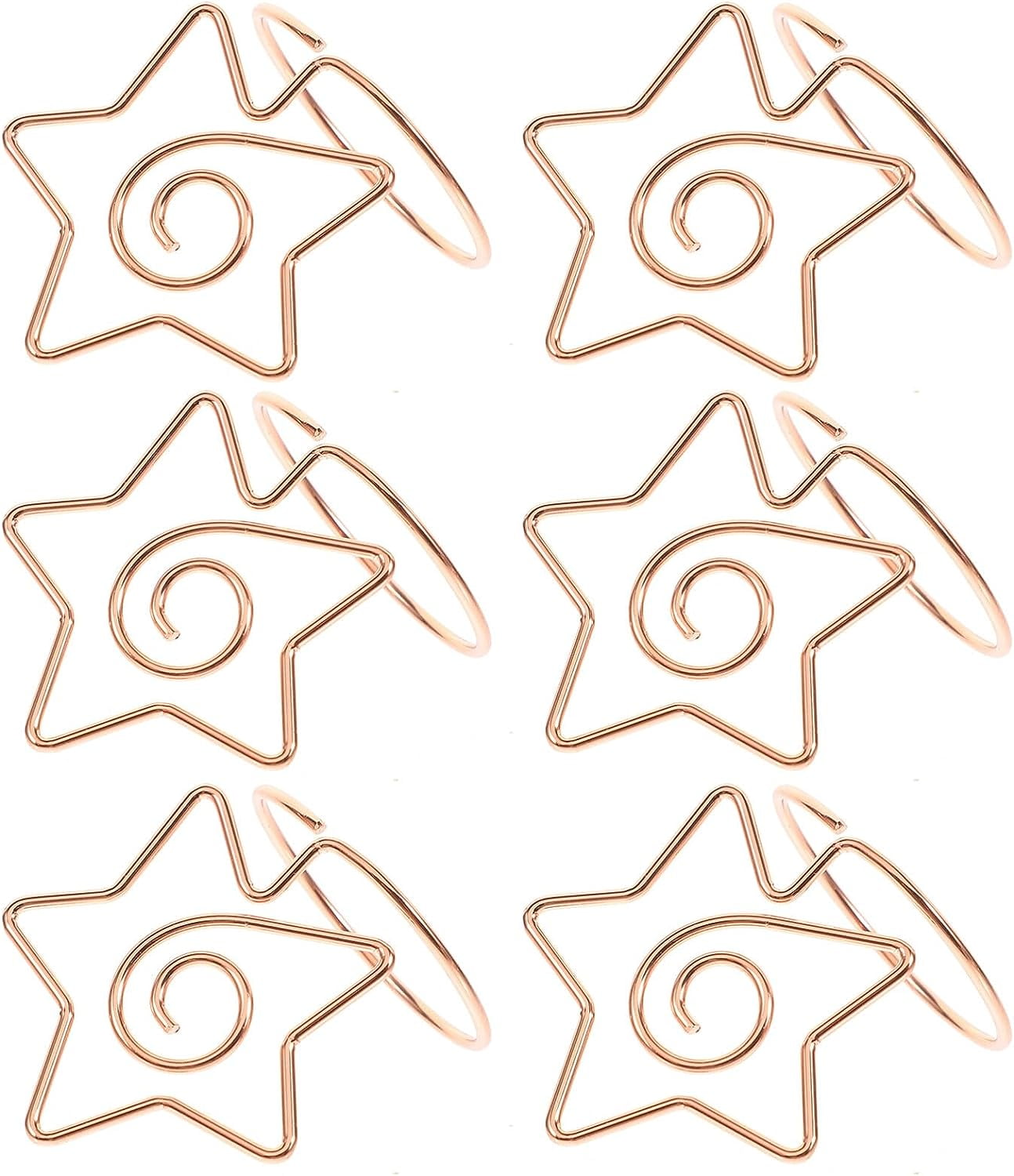 6pcs Table Number Holders Star Shaped Place Card Picture Holders for