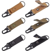 6pcs Tactical Molle Clip Buckle 3 Colors Alloy Outdoor Carabiners Hanger Buckle Hook Tactical Hanging Belt Carabiner Clip with Nylon Tape