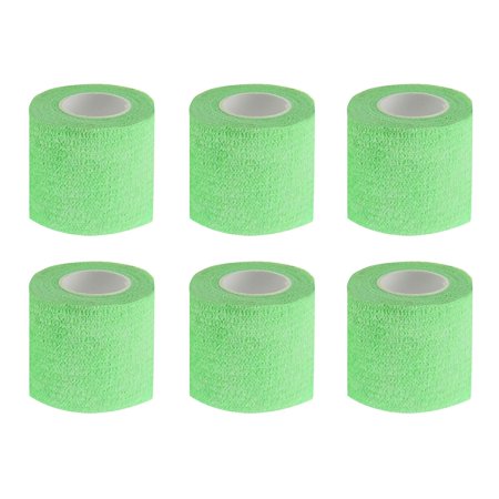 6pcs Tattoo Grip Tape Phosphor Green, 2.95"x 5Yards Disposable Cohesive Tattoo Grip Cover Wrap Elastic Bandage Handle Grip Tube for Tattoo Machine Tattoo Grip Accessories