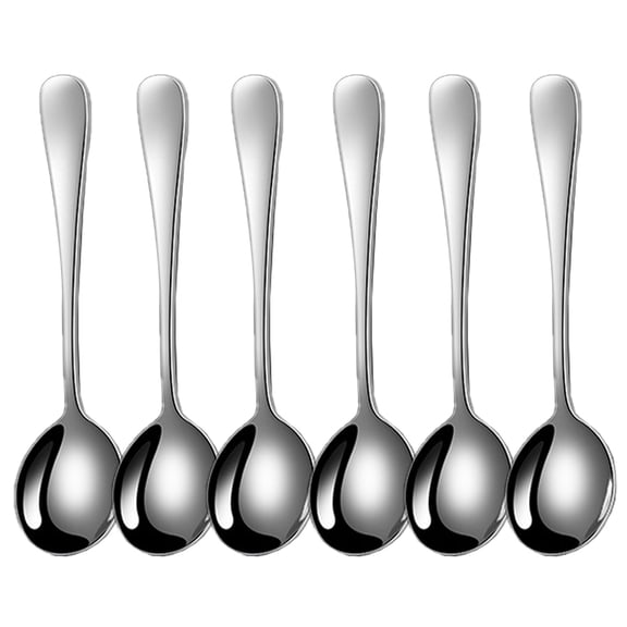 6pcs Teaspoons Set Stainless Steel Tea Spoons,For Home, Kitchen Restaurant, square handle(silvery)-11.4*2.6cm+2.2mm