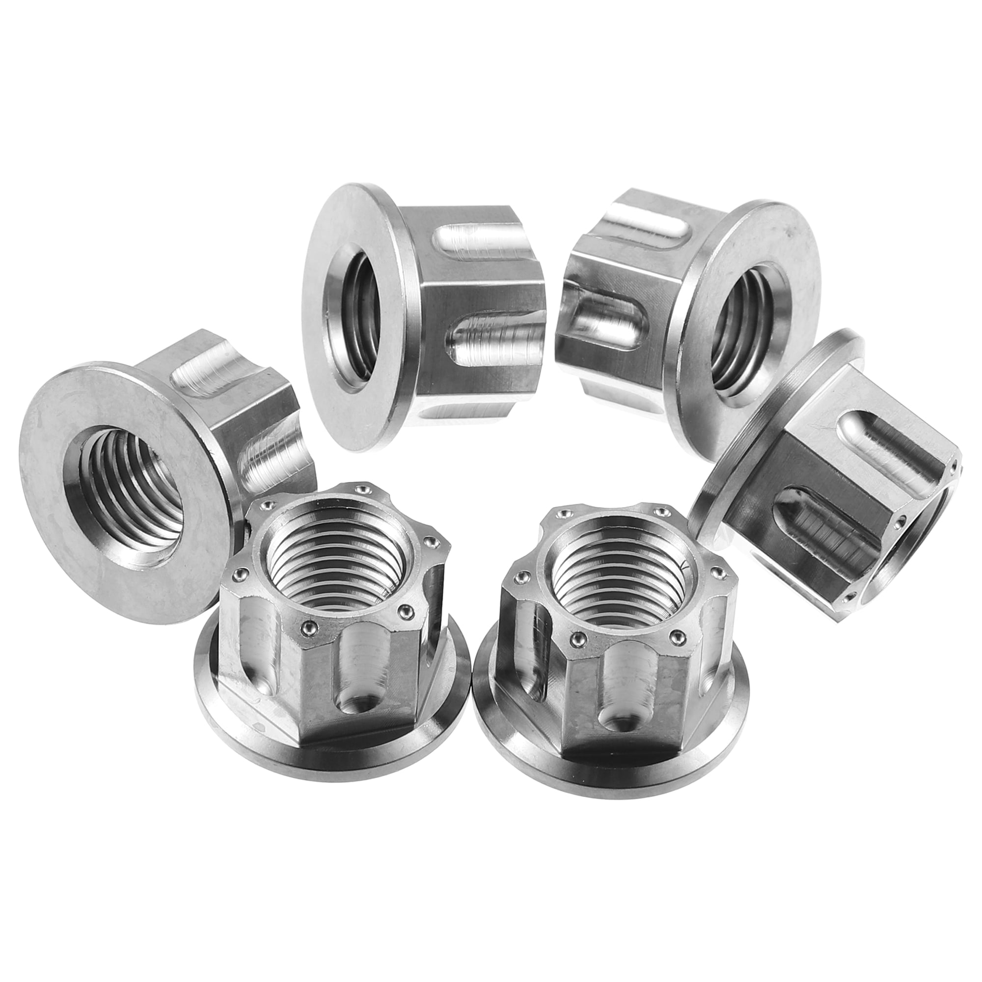 6pcs Titanium Alloy M12 Pitch Rear Wheel Sprocket Flange Nut