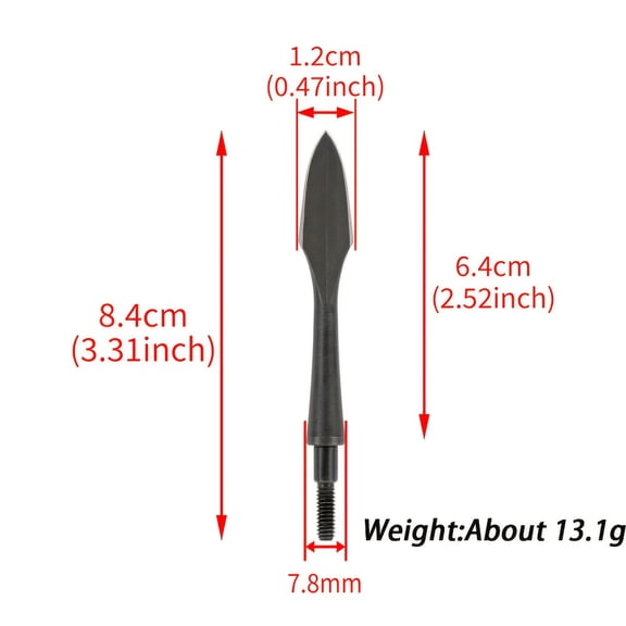 6pcs Traditional Broadhead Arrows Black Steel with Wooden Shaft Screw-In Tips for Hunting Archery