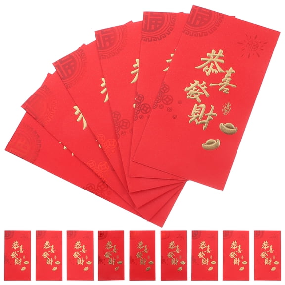 Raindrops Creative Red Envelopes for Chinese New Year, Festive Red Packets for Lunar New Year Celebration