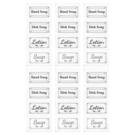 6pcs Transparent Bottle Hand Soap Stickers Removable Soap Decals Soap Labels