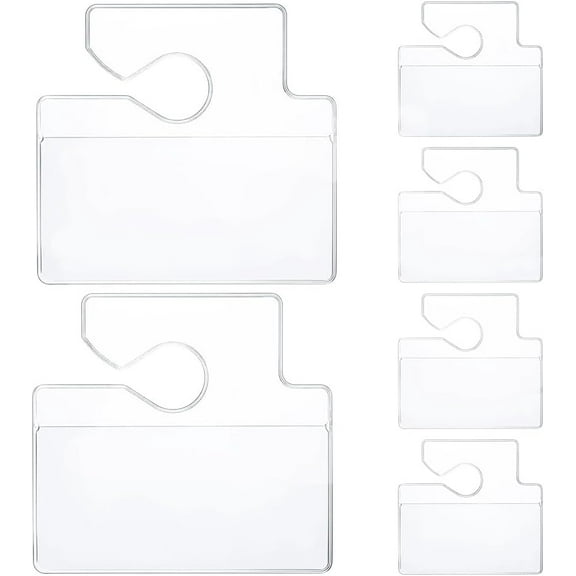 6pcs Transparent PVC Parking Permit Holder Parking Certificate bag Rectangle Clear 115x108x1mm
